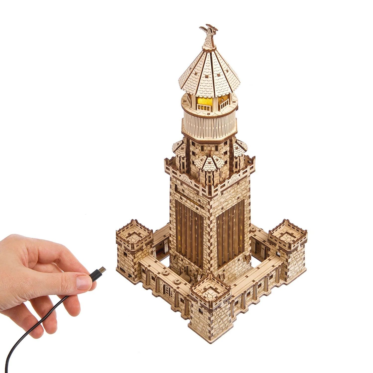 Book-nook - Puzzle 3D 340 piese - Farul din Alexandria | Ugears - 1