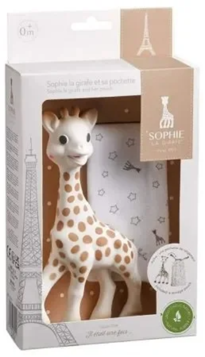 Set cadou jucarie + saculet de transport - Girafa Sophie | Vulli - imagine 2