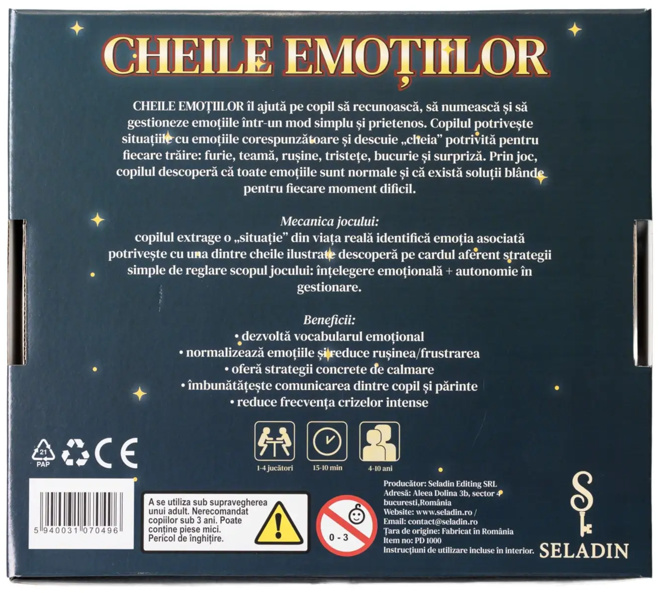 Joc educativ - Cheile emotiilor | Seladin