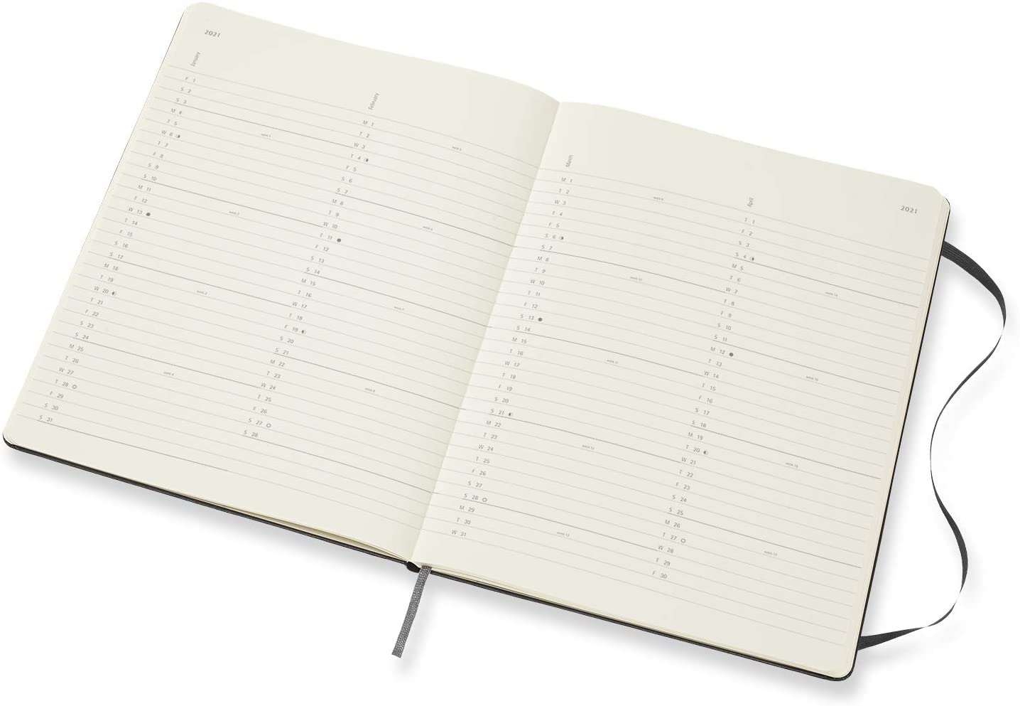 Agenda 2020-2021 - Moleskine 18-Month Monthly Notebook Planner - Black, X-Large, Hard Cover | Moleskine - 1 | YEO