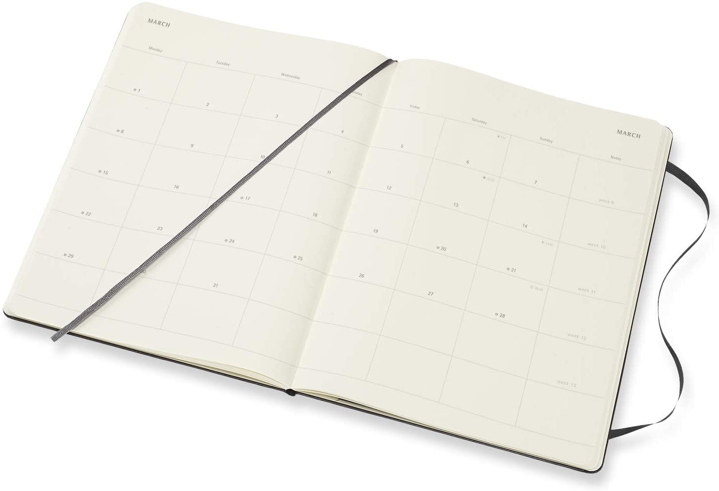 Agenda 2020-2021 - Moleskine 18-Month Monthly Notebook Planner - Black, X-Large, Hard Cover | Moleskine - 3 | YEO