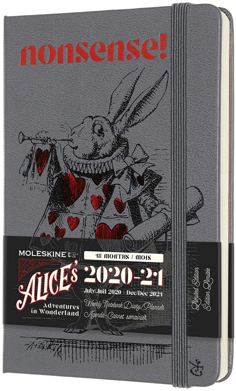 Agenda 2020-2021 - Alice\'s Adventures in Wonderland - Moleskine 18-Month Weekly Planner - Rabbit Theme, Pocket, Hard Cover | Moleskine