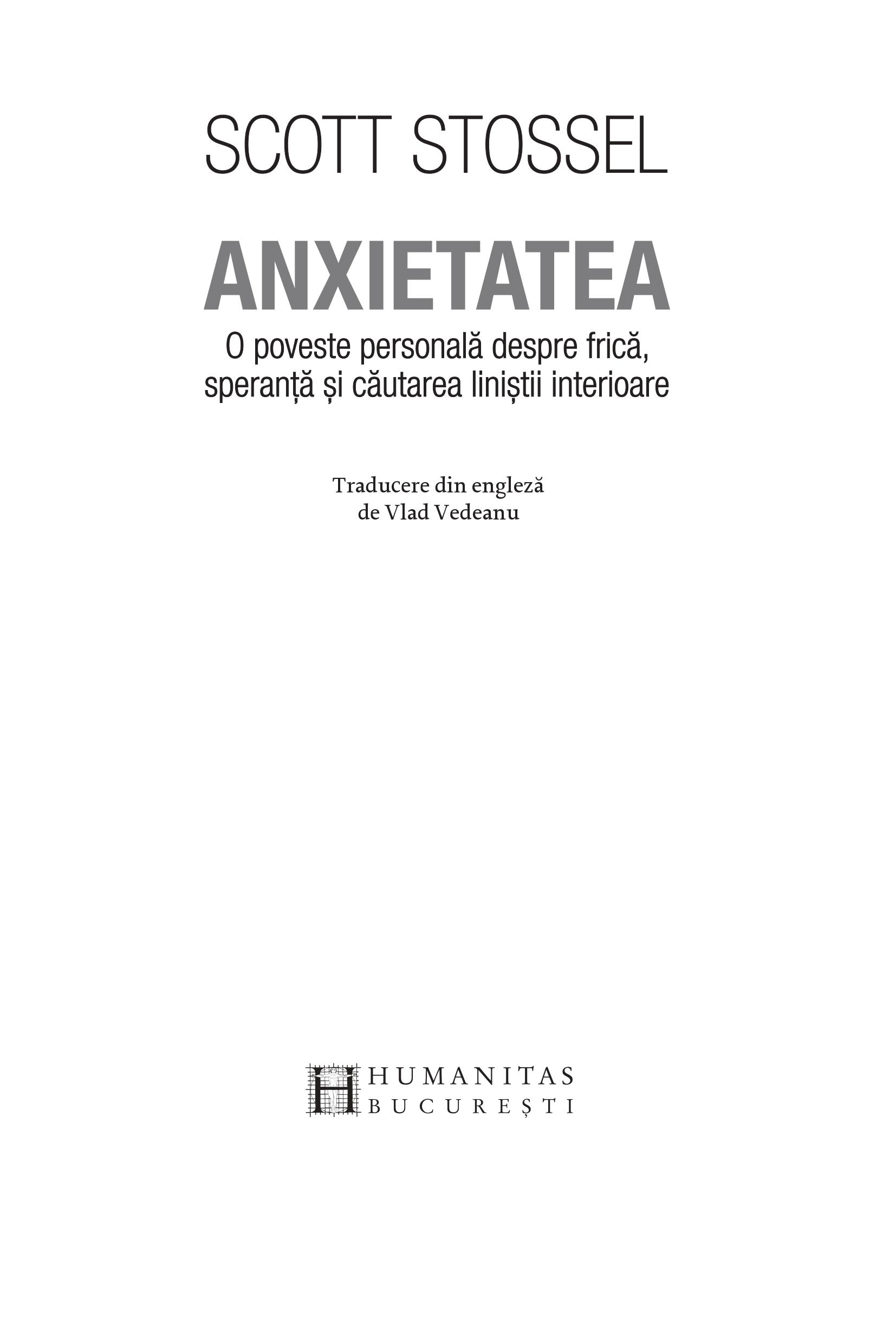 Anxietatea | Scott Stossel - 1 | YEO