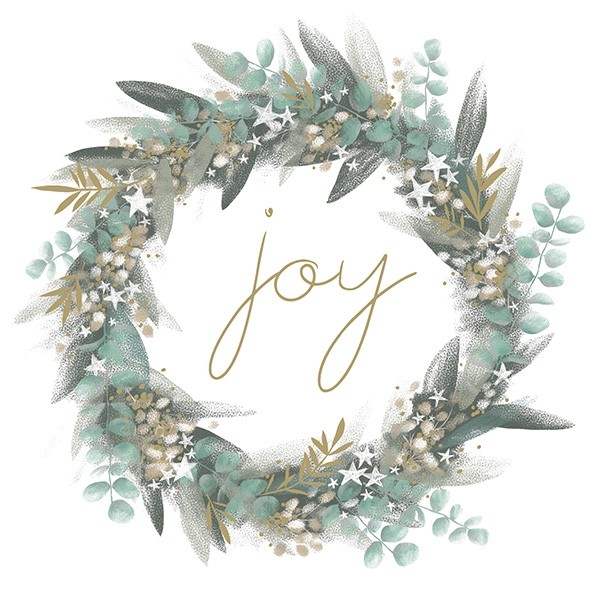 Felicitare - Joy Wreath Luxury Boxed Christmas Card | The Art File