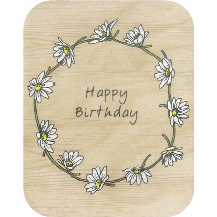Felicitare din lemn - Wooden - Happy Birthday Daisy Chain | Forever Cards Limited