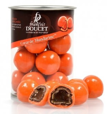 Drajeuri de mandarina confiata trasa in ciocolata - Coeur de Mandarine - Cutie