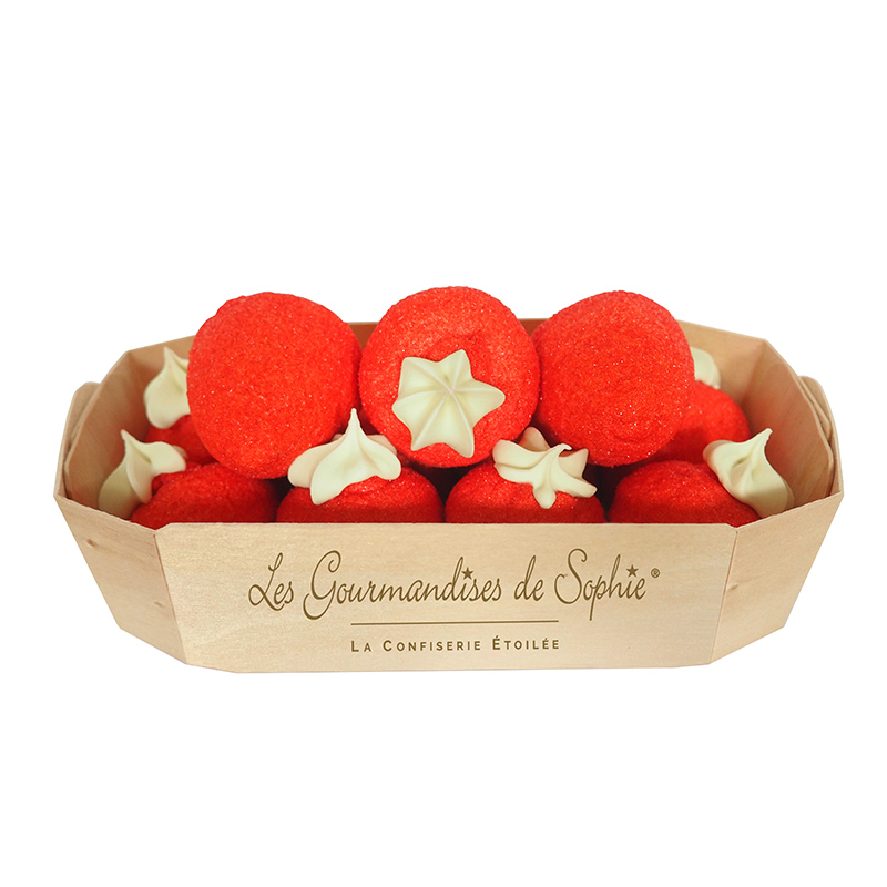 Cosulet cu 11 bomboane in forma de capsuni mari - Barquette 11 grosses fraises | Les Gourmandises de Sophie