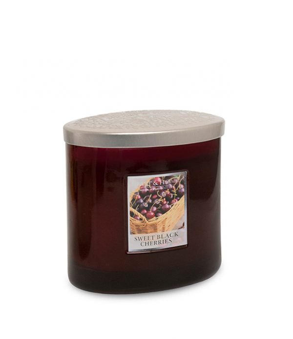 Lumanare parfumata - 2 Wick Ellipse - Sweet Black Cherries | Heart and Home