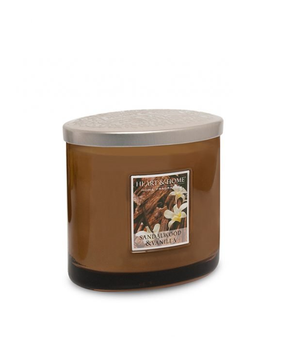 Lumanare parfumata - 2 Wick Ellipse - Sandalwood and Vanilla | Heart & Home