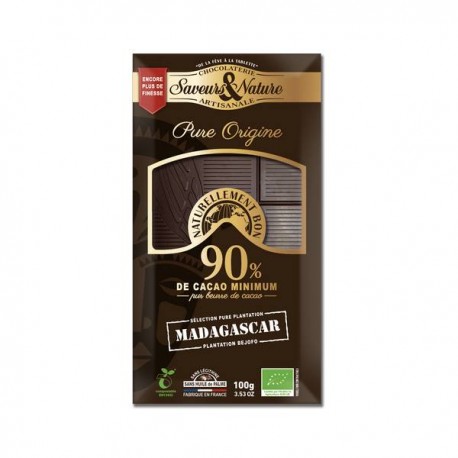 Ciocolata neagra 90% madagascar - 100 G Bio | Saveurs et Nature