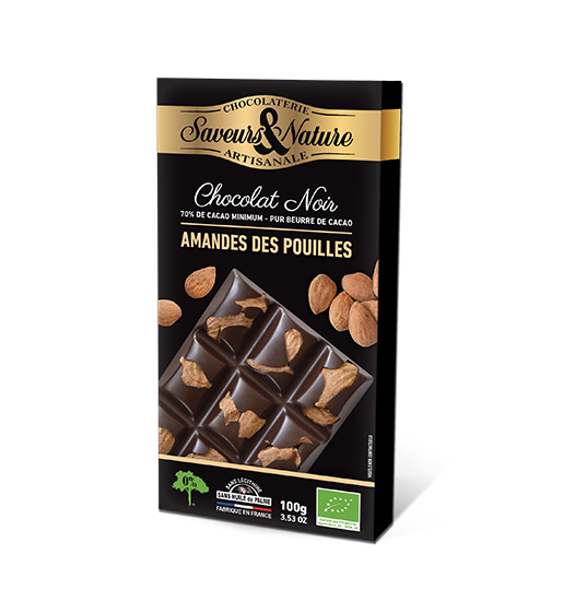  Ciocolata neagra cu migdale - 100 G Bio | Saveurs et Nature 
