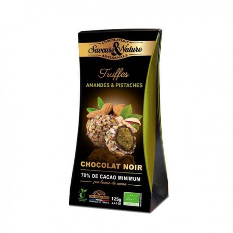 Trufe cu migdale si fistic bio - Ballotin truffes amand pistach | Saveurs et Nature