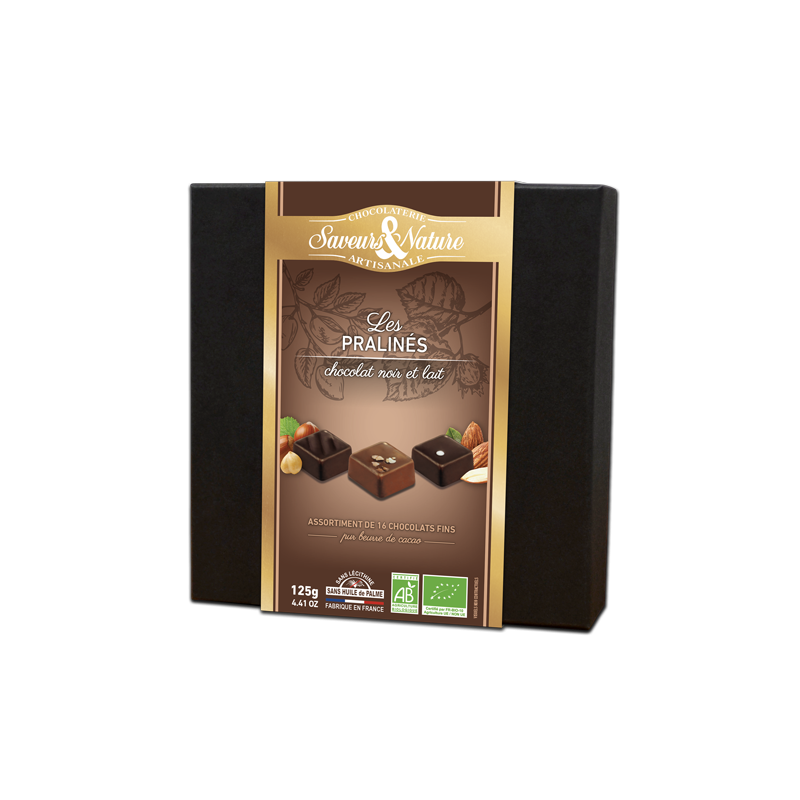  Praline - Les Praline-Coffret de 16 chocolats noirs et lait | Saveurs et Nature 