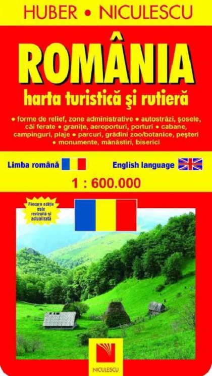 Romania. Harta turistica si rutiera | Carte imagine 2022