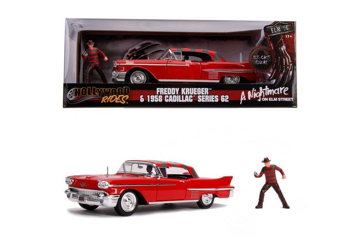Macheta metalica - Freddie Krueger - 1958 Cadillac - Series 62 | Jada Toys