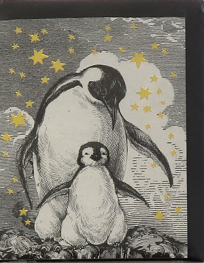 Felicitare - Foiled Gold Penguin | Jen Rowland