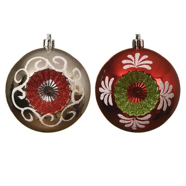 Glob decorativ - Deco Baubles - Silver and Red - mai multe culori | Kaemingk