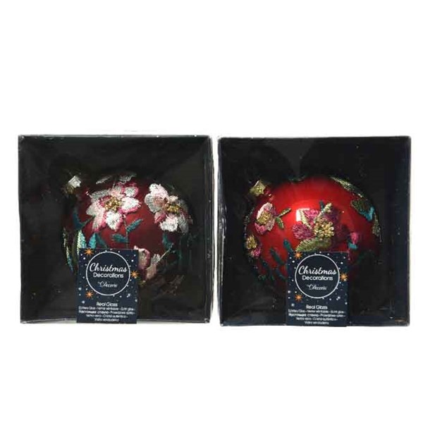 Glob decorativ - Bauble with Fabric Flower - mai multe modele | Kaemingk - 1 | YEO