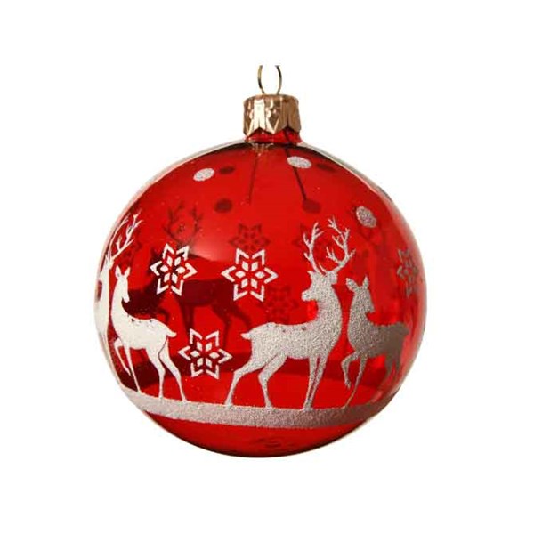 Glob decorativ - Reindeer with Star - Christmas Red | Kaemingk