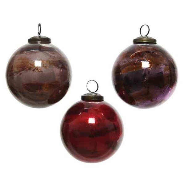 Glob decorativ - Bauble Marble - Royal Purple, Velvet Pink, Red - mai multe culori | Kaemingk