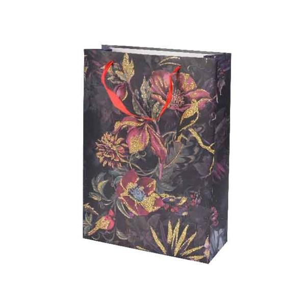 Punga de cadou mica - Flower Design - Black and Colours | Kaemingk