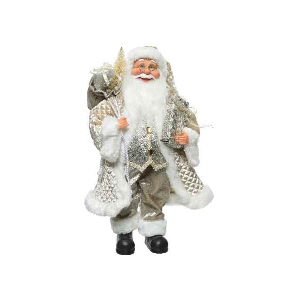 Figurina medie - Silver Santa | Kaemingk