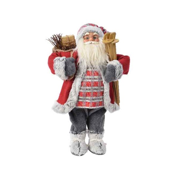 Figurina medie - Santa Red and Grey | Kaemingk
