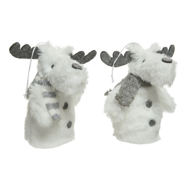 Figurina decorativa - Deer with Scarf - White and Grey - mai multe modele | Kaemingk