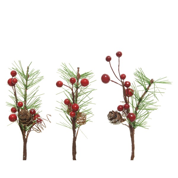 Ornament - Berry Hanger with Pine - Red - mai multe modele | Kaemingk