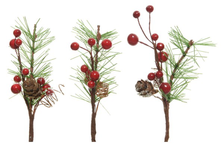 Ornament brad - Berry Hanger with Pine - Red - mai multe modele | Kaemingk