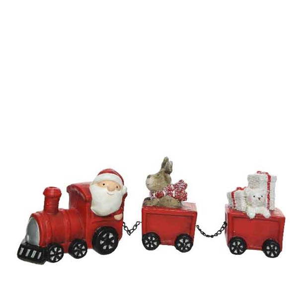 Trenulet decorativ - Santa Train with Two Wagon | Kaemingk