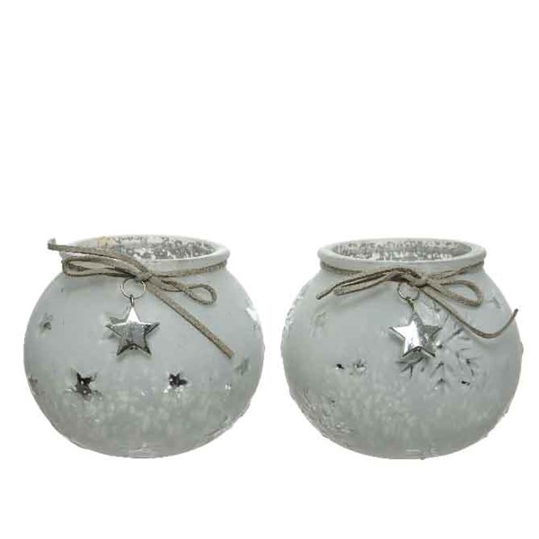 Suport pentru lumanare - Tlighth Scratched Ice - Snowflake and Star - mai multe modele | Kaemingk