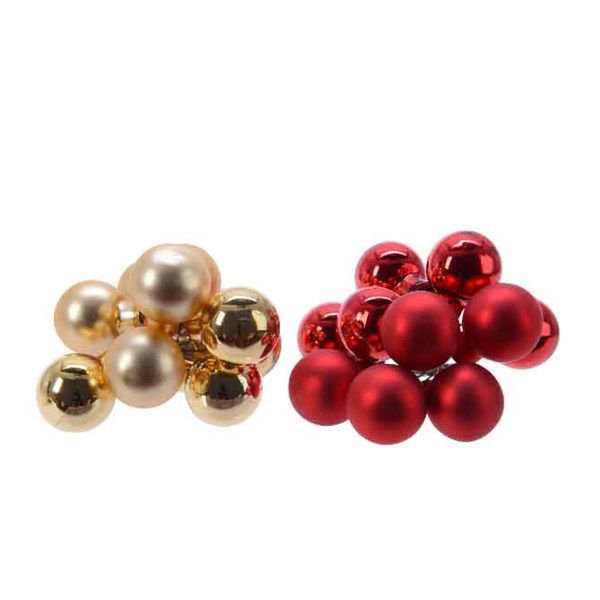 Decoratiune - Globe Baubles on Wire - Red and Gold - mai multe culori | Kaemingk