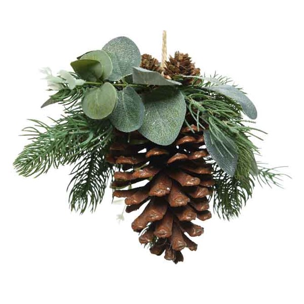 Decoratiune - Pineconehanger with Leaves - Green | Kaemingk