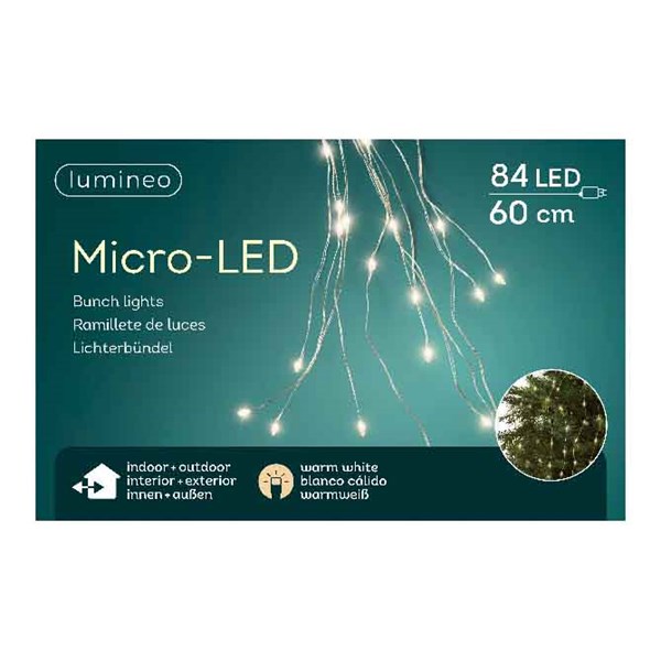 Decoratiune - 84 Micro LED Lights Bunch - Silver and Warm White | Kaemingk - 1 | YEO