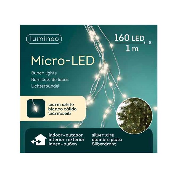 Decoratiune - 160 Micro LED Lights Bunch - Silver and Warm White | Kaemingk - 1 | YEO