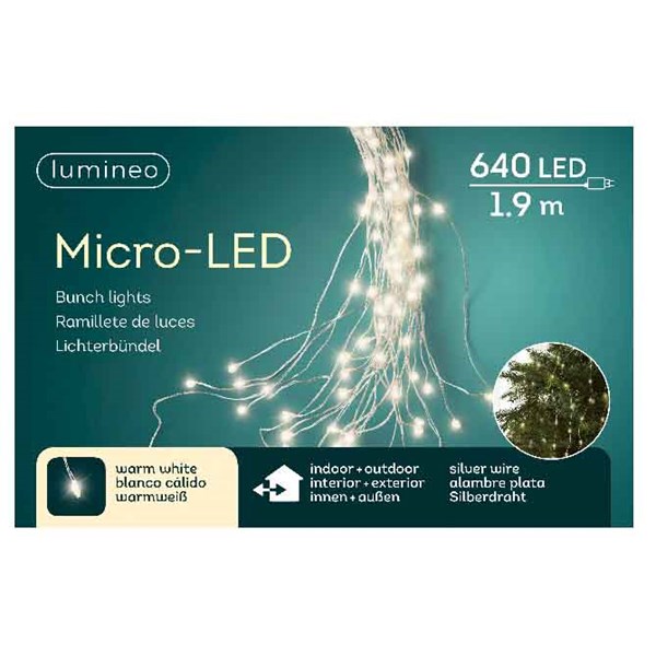 Decoratiune - 640 Micro LED Lights Bunch - Silver and Warm White | Kaemingk - 1 | YEO