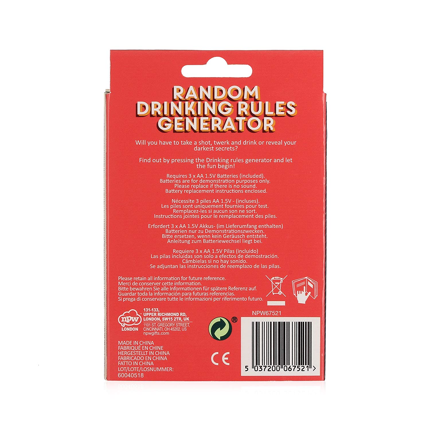 Random Drinking Rules Generator | NPW - 1 | YEO