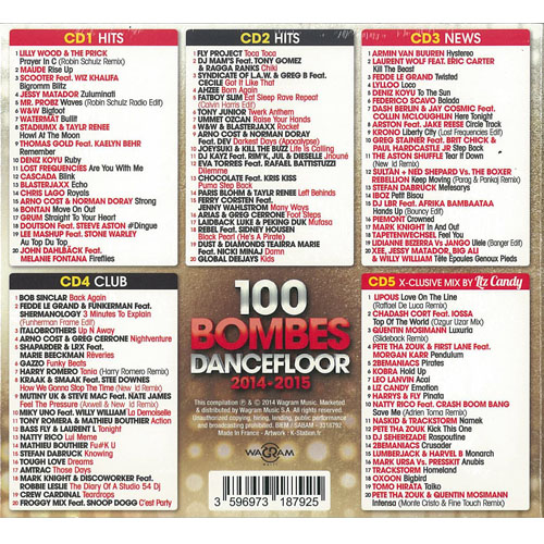 100 Bombes Dancefloor - 2014- 2015 5CD Boxset | Various Artists