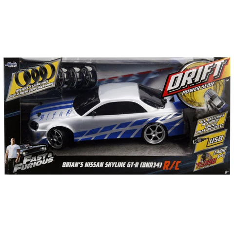 Masina cu radiocomanda - Fast and Furious - Brian's Nissan Skyline GT-R (BNR34) Drift | Jada Toys - 8