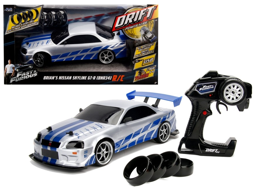 Masina cu radiocomanda - Fast and Furious - Brian's Nissan Skyline GT-R (BNR34) Drift | Jada Toys - 9