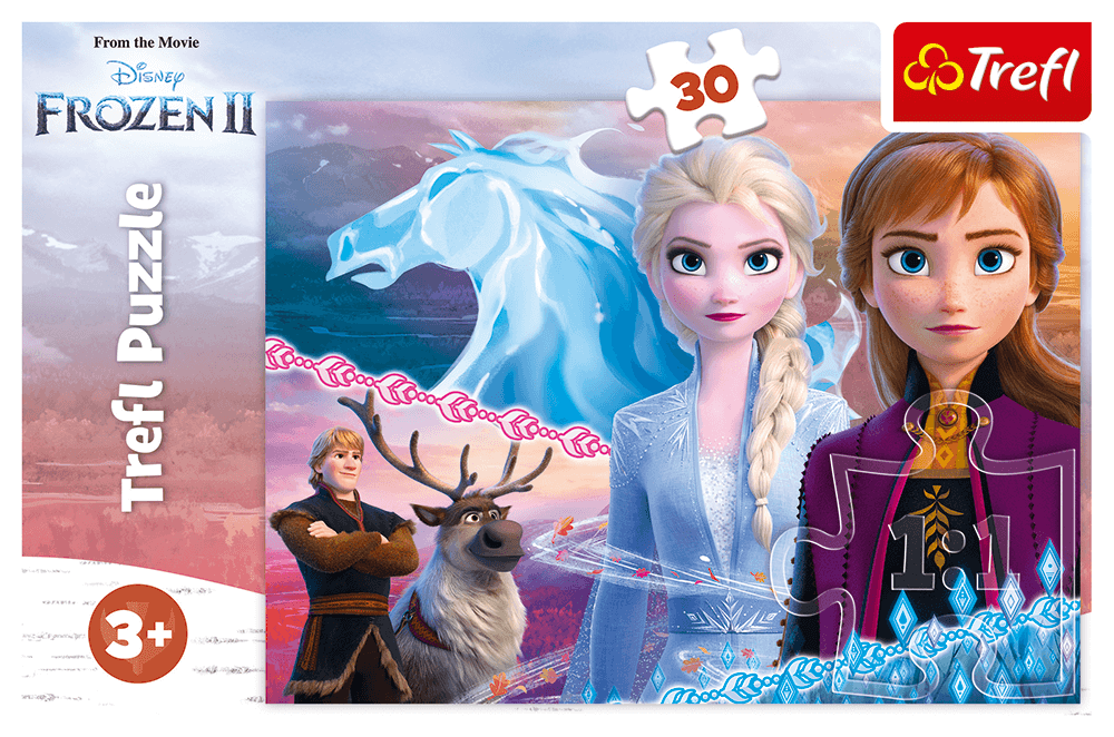 Joc - Puzzle 30 Piese - Frozen 2 Courage of the sisters | Trefl - 1