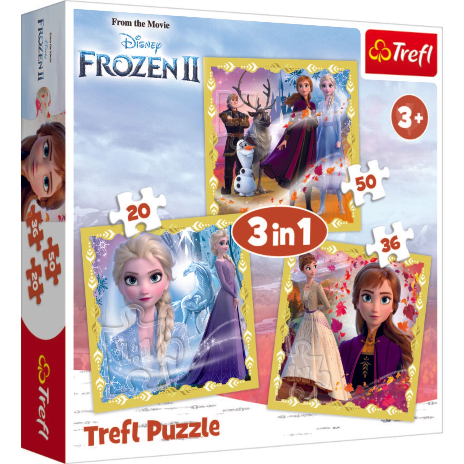 Joc - Puzzle 3in1 - Ana and Elsa | Trefl