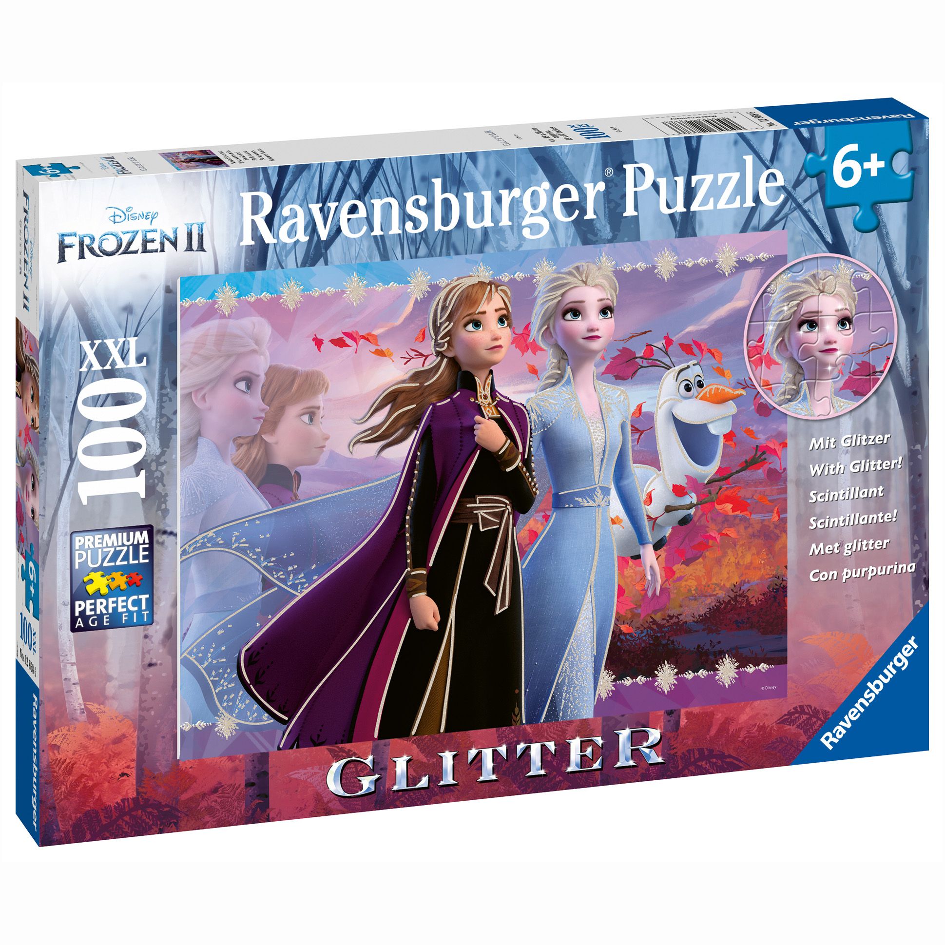 Puzzle 100 piese - Disney Frozen - Elsa si Anna | Ravensburger