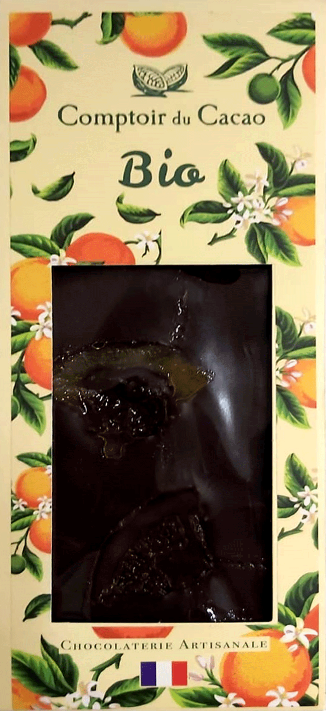 Ciocolata - Organic Gourmet Bar Dark - Candied Orange | Comptoir du Cacao