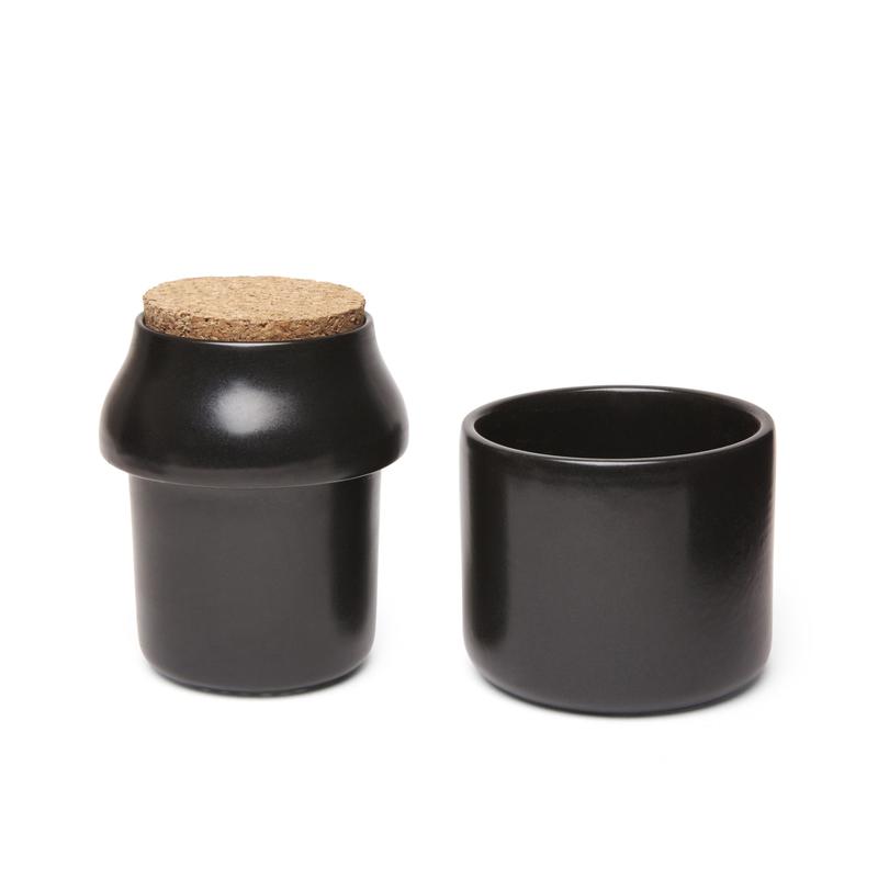 Ustensila mare pentru macinat - Ceramic Grinder and Jar Large Black | Kikkerland - 2 | YEO