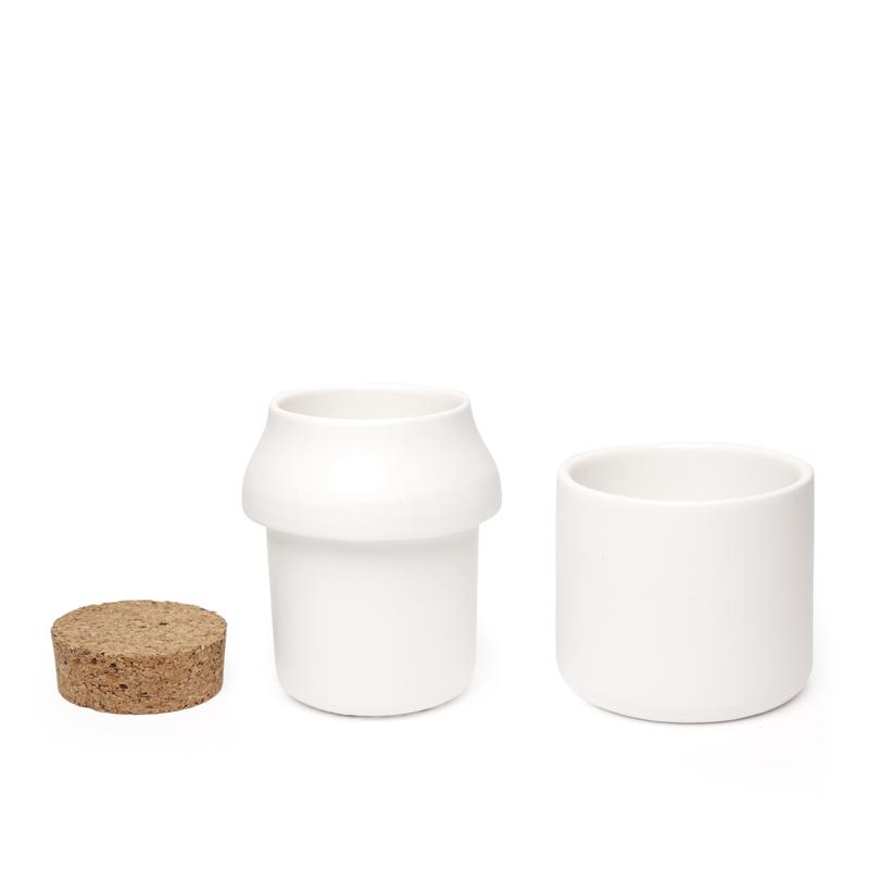 Ustensila mare pentru macinat - Ceramic Grinder and Jar Large White | Kikkerland - 2 | YEO