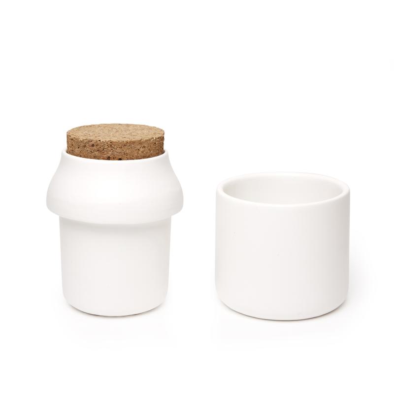 Ustensila mare pentru macinat - Ceramic Grinder and Jar Large White | Kikkerland - 3 | YEO