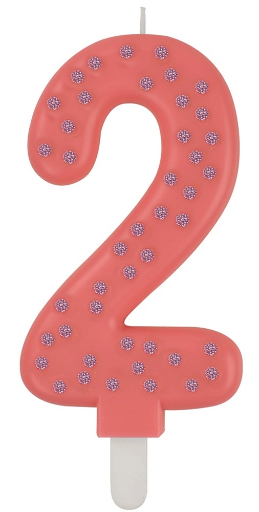 Lumanare pentru tort - Number 2 - Pink | Legami