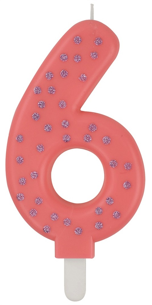 Lumanare pentru tort - Number 6 - Pink | Legami